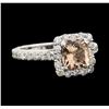 Image 1 : 1.72 ctw Morganite and Diamond Ring - 14KT White Gold