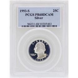 1993-S Washington Quarter Silver Coin PCGS PR68DCAM