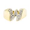 Image 3 : 0.05 ctw Diamond "W" Ring - 14KT Yellow Gold