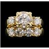 Image 2 : 2.97 ctw Diamond Ring Soldered To Wedding Band - 14KT Yellow Gold