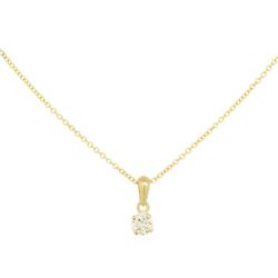 0.2 ctw Diamond Pendant With Chain - 14KT Yellow Gold