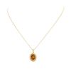 Image 1 : 3.39 ctw Citrine and Diamond Pendant with Chain - 14KT Yellow Gold