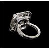 Image 3 : 6.25 ctw Blue Zircon and Diamond Ring - 18KT White Gold