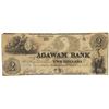 Image 1 : 1863 $2 Agawam Bank, Springfield, MA Obsolete Bank Note