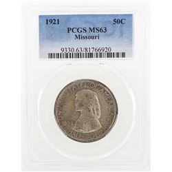 1921 Missouri Centennial Commemorative Half Dollar Coin PCGS MS63