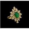 Image 1 : 14KT Yellow Gold 1.82 ctw Emerald and Diamond Ring