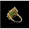 Image 3 : 14KT Yellow Gold 1.82 ctw Emerald and Diamond Ring