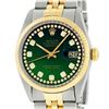 Image 1 : Rolex Mens 2 Tone 14K Green String Diamond 36MM Datejust Wristwatch