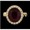 Image 2 : 9.32 ctw Ruby and Diamond Ring - 14KT Yellow Gold