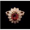 Image 1 : 2.22 ctw Pink Tourmaline and Diamond Ring - 14KT Rose Gold