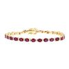 Image 1 : 12.44 ctw Ruby And Diamond Bracelet - 14KT Yellow Gold