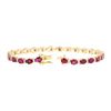 Image 3 : 12.44 ctw Ruby And Diamond Bracelet - 14KT Yellow Gold