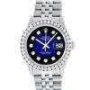 Image 2 : Rolex Mens Stainless Steel Blue Vignette 3 ctw Diamond Datejust Wristwatch