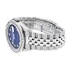 Image 4 : Rolex Mens Stainless Steel Blue Vignette 3 ctw Diamond Datejust Wristwatch