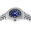 Image 5 : Rolex Mens Stainless Steel Blue Vignette 3 ctw Diamond Datejust Wristwatch