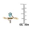 Image 4 : 0.5 ctw Apatite and Diamond Ring - 14KT Yellow Gold