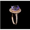 Image 4 : 5.53 ctw Tanzanite and Diamond Ring - 14KT Rose Gold