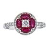 Image 1 : 1.19 ctw Ruby and Diamond Ring - 18KT White Gold