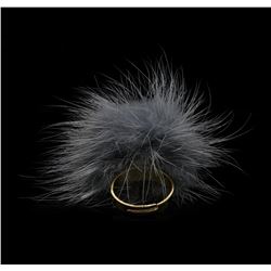 Mink Fur Adjustable Ring - Gold Plated