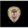 Image 2 : 9.04 ctw Morganite and Diamond Ring - 18KT White Gold