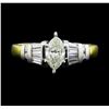 Image 2 : 1.01 ctw Diamond Ring - -18KT Yellow Gold and Platinum