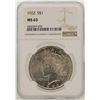 Image 1 : 1922 $1 Peace Silver Dollar Coin NGC MS63