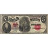 Image 1 : 1907 $5 Woodchopper Legal Tender Note