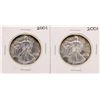 Image 1 : Lot of (2) 2001 $1 American Silver Eagle Coins