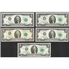 Image 1 : Lot of (5) 1976 $2 Federal Reserve STAR Notes