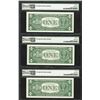 Image 2 : Lot of (3) 1957A $1 Silver Certificate Notes Fr.1620 PMG Gem Uncirculated 66EPQ