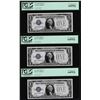 Image 1 : (3) Consecutive 1928A $1 Funnyback Silver Certificate Notes PCGS Very Choice New