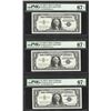 Image 1 : Lot of (3) Consecutive 1957A $1 Silver Certificate Notes PMG Superb Gem Unc 67EP