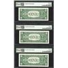 Image 2 : Lot of (3) Consecutive 1957A $1 Silver Certificate Notes PMG Superb Gem Unc 67EP