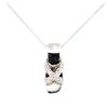 Image 1 : 18KT White Gold Sandal 0.10 ctw Diamond Pendant with 14KT White Gold Chain