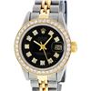 Image 1 : Rolex Ladies Two Tone 14K Black Diamond Bezel & 1 ctw Bezel Datejust