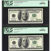 Image 1 : Lot of (2) Consecutive 2001 $100 Federal Reserve STAR Notes PCGS Gem New 66PPQ