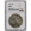 Image 1 : 1922 $1 Peace Silver Dollar Coin NGC MS63