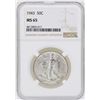 Image 1 : 1943 Walking Liberty Half Dollar Coin NGC MS65