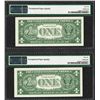 Image 2 : Lot of (2) Consecutive 1957A $1 Silver Certificate Notes PMG Gem Uncirculated 66