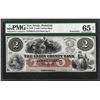 Image 1 : 1859 $2 Union County Bank Plainfield, NJ Obsolete Note PMG Gem Uncirculated 65EP