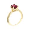 Image 4 : 14KT Yellow Gold 1.67 ctw Ruby and Diamond Ring