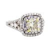 Image 1 : 18KT White and Yellow Gold 2.51 ctw Diamond Ring