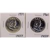 Image 1 : Lot of 1959 & 1961 Franklin Half Dollar Proof Coins