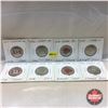 Image 1 : Canada Twenty Five Cent - 2 Strips of 4: 2015 Flag (Color & Plain) & 2015 Poppy (Color & Plain)