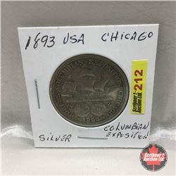 US Chicago Columbian Exposition Silver Coin 1893