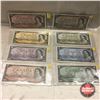 Image 1 : Canada 1954 SET of 8 Bills!!!! $1, $2, $5, $10, $20, $50, $100, $1000