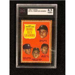 1962 TOPPS #53 A.L HOME RUN LEADERS (8.5 NMM+) KSA GRADED