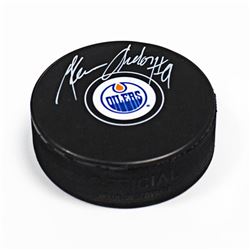 Glenn Anderson Edmonton Oilers Signed Autograph Model Hockey Puck ( AJ SPORTS COA)