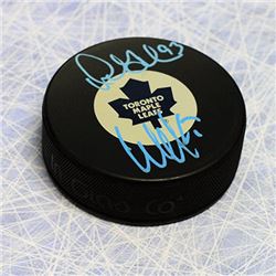 Doug Gilmour, Wendel Clark Toronto Maple Leafs Dual Signed Hockey Puck