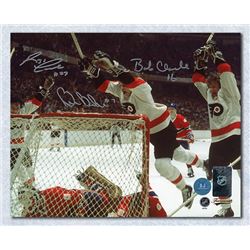 Bobby Clarke Barber, Leach Signed Philadelphia Flyers LCB Line 8x10 Photo